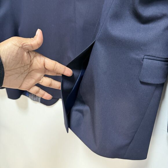 Zara Man Blazer Mens  Size 44 Navy Blue Suit Jacket Two Button - Picture 15 of 16